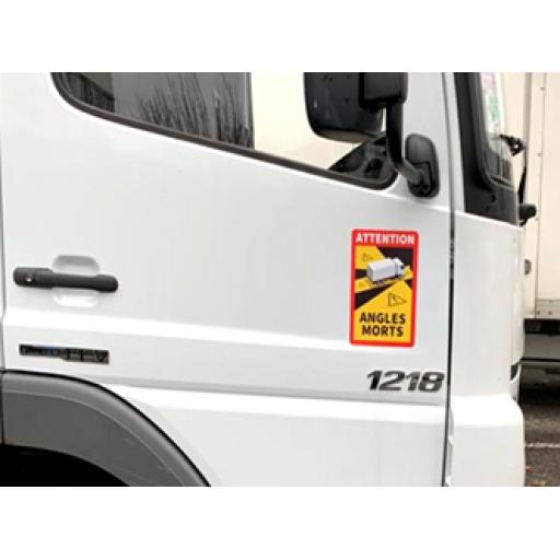 SO-buts Sticker for Blind Spots Self-Adhesive Sticker Heavyweight Bus Car Heavy Sign Angles Morts 1 Warning of Blind Spot Signs as Sticker or Magnetic 